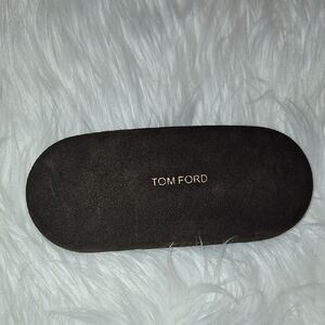 Tom Ford Black Suede Eyewear Case with Gold Logo